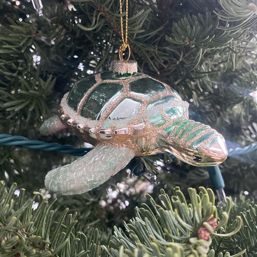 Sea Turtle Glass Ornament